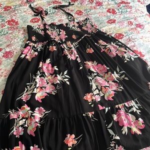 Torrid brand black and pink floral dress size 3